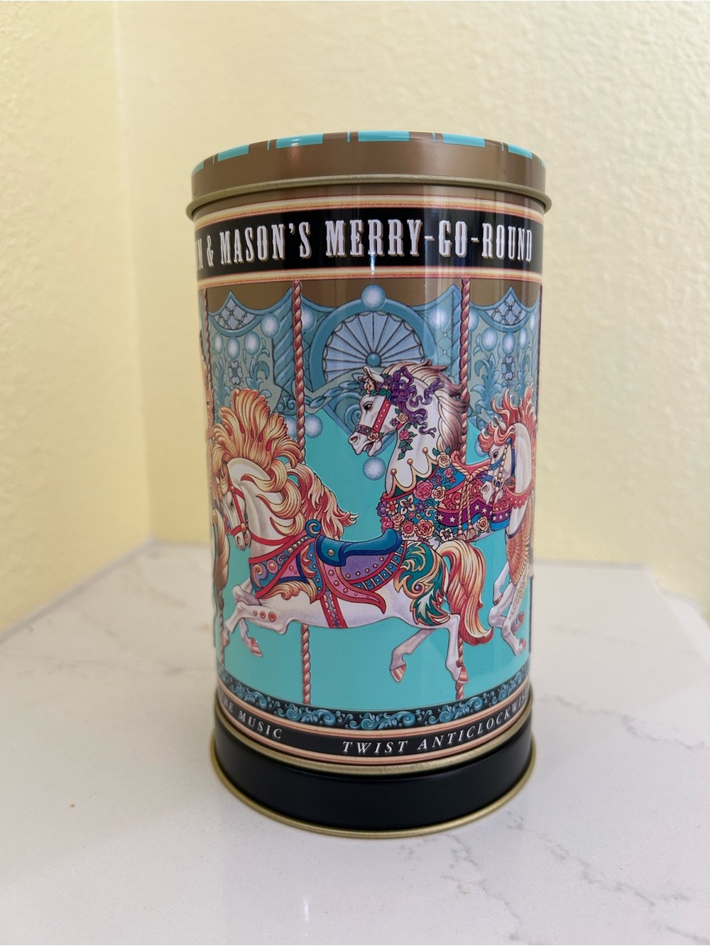 Fortnum & Mason Merry-Go-Round music box biscuit tin